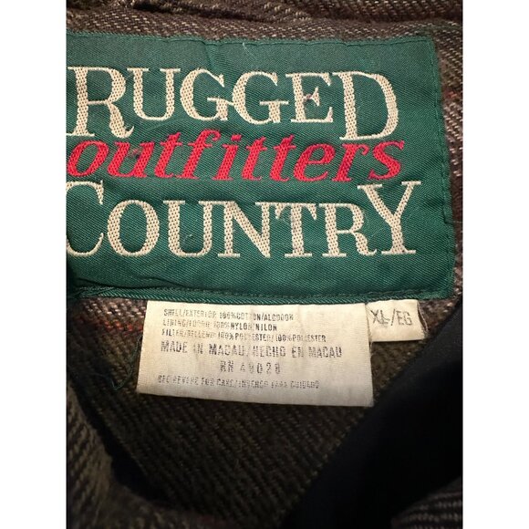 VTG Rugged Outfitters Country Mens XL Plaid Chore Jacket 100% Cotton Zip Rustic - Picture 4 of 16